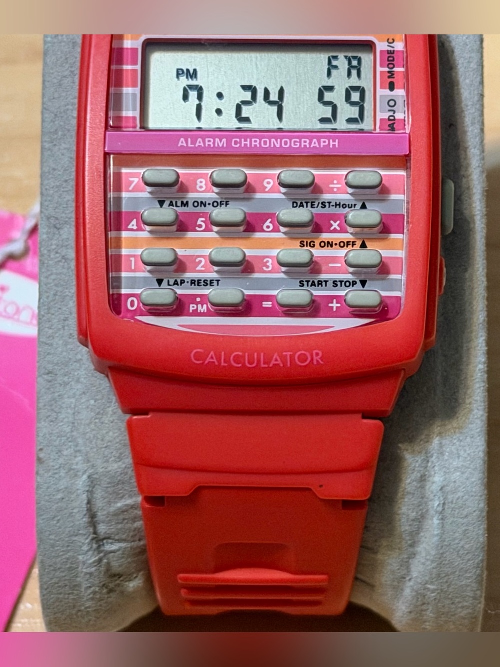 Casio LDF-40-4B Poptone Red Calculator Retro Vintage Digital Watch LDF NEW NWT - Picture 5 of 11